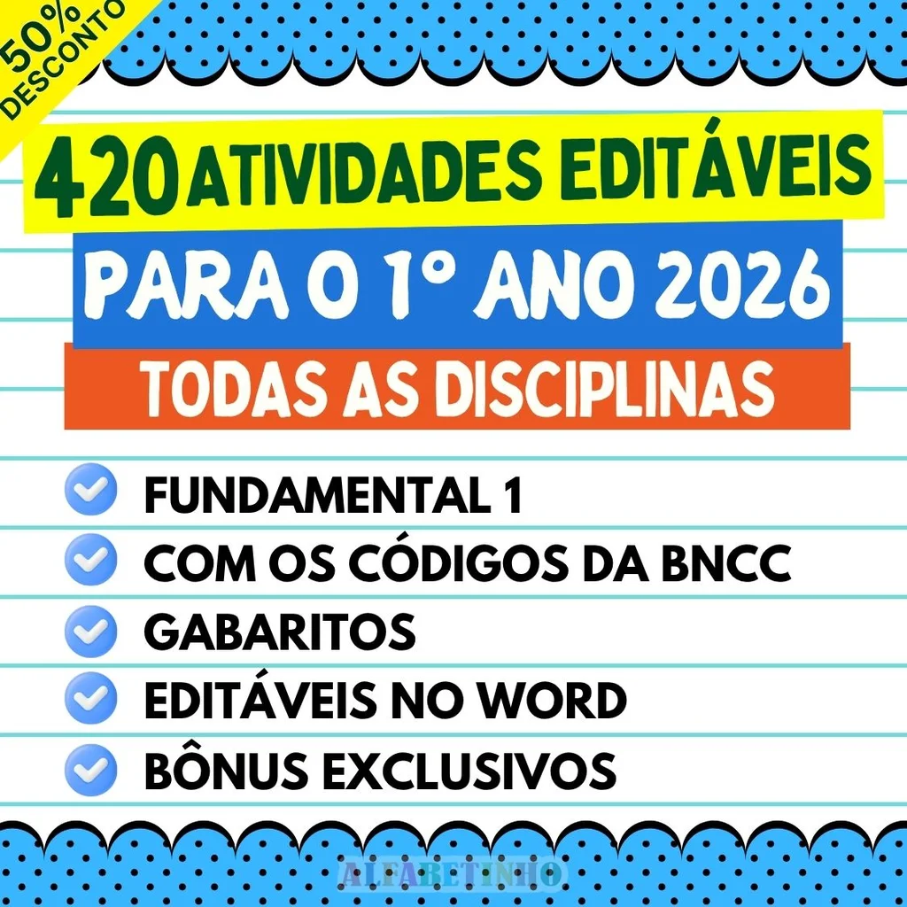 Atividades - 1º Ano - BNCC 2026 — material para professor em Castro