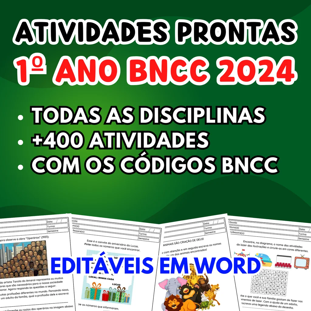 Atividades - 1º Ano Fundamental - Todas as Disciplinas — material para professor em Davinópolis