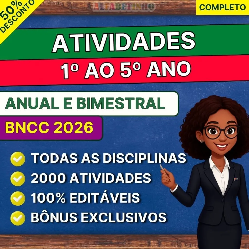 Atividades - 1º ao 5º ano - BNCC 2026 — material para professor em Jaborandi