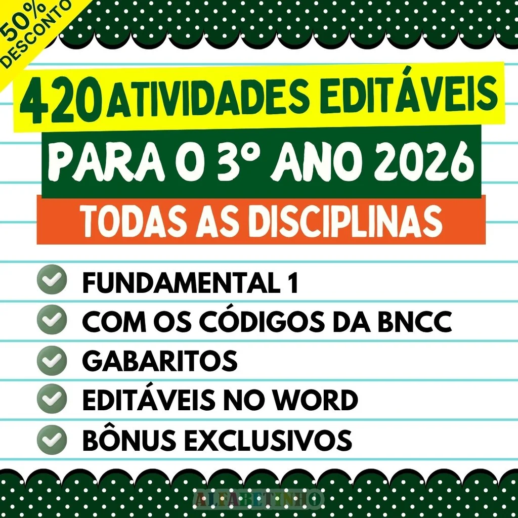 Atividades - 3º Ano - Todas as Disciplinas — material para professor em Faina