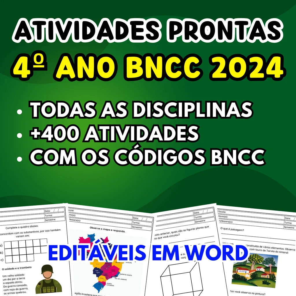 Atividades - 4º Ano Fundamental - Todas as Disciplinas — material para professor em Pinheiro