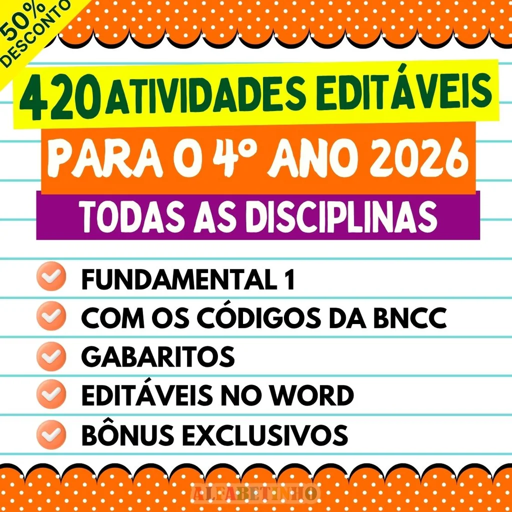 Atividades - 4º Ano - Todas as Disciplinas — material para professor em Putinga