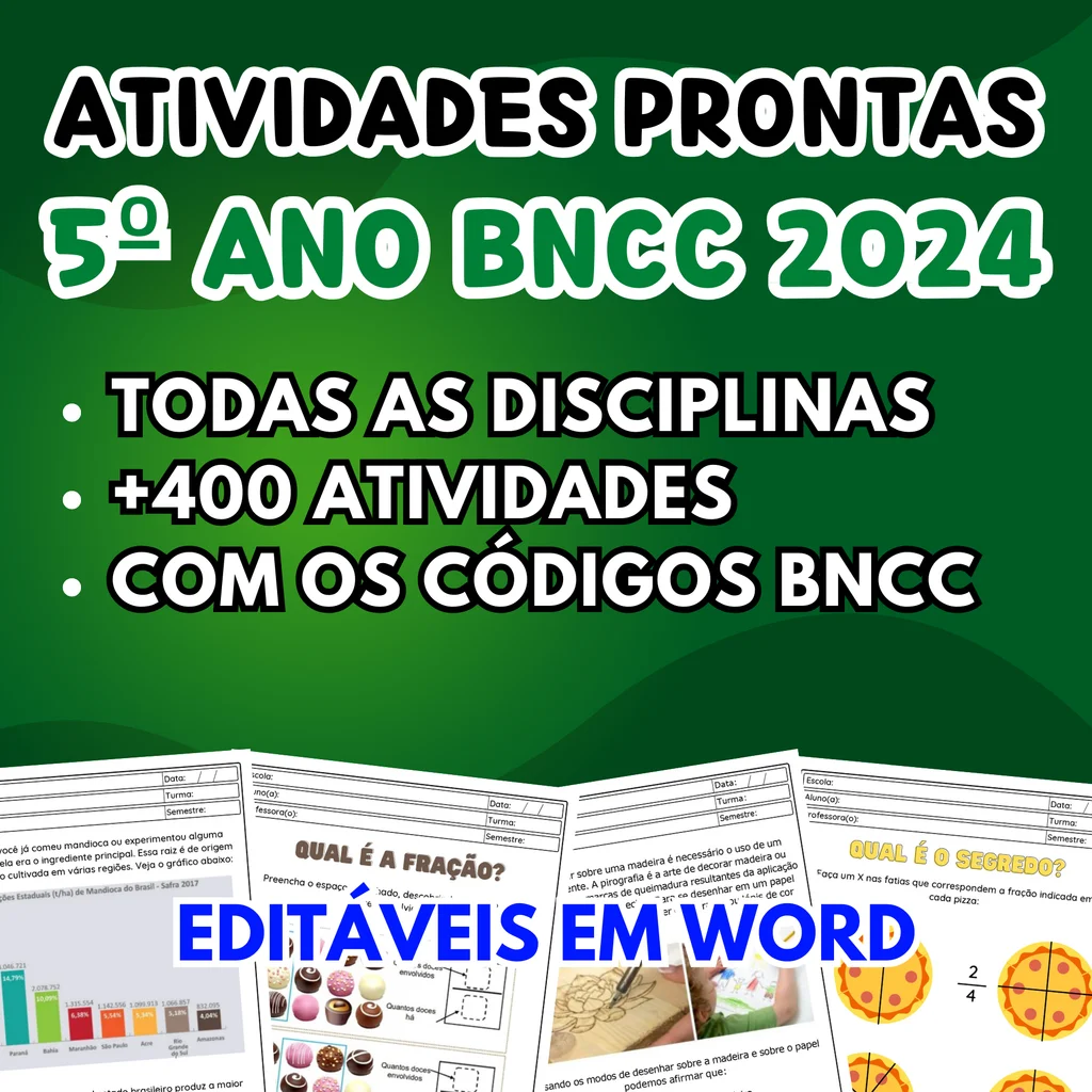 Atividades - 5º Ano Fundamental - BNCC 2024 — material para professor em Cutias