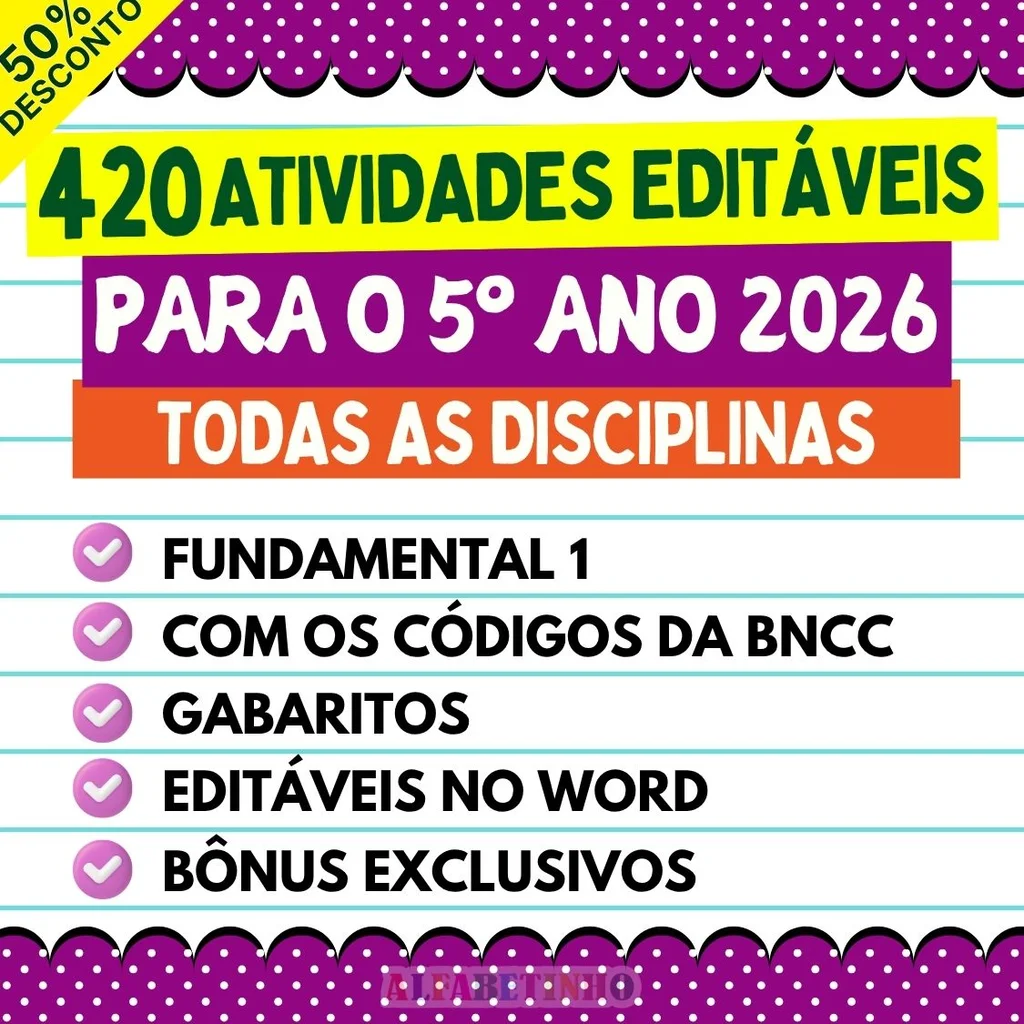 Atividades - 5º Ano - Todas as Disciplinas — material para professor em Ibiá