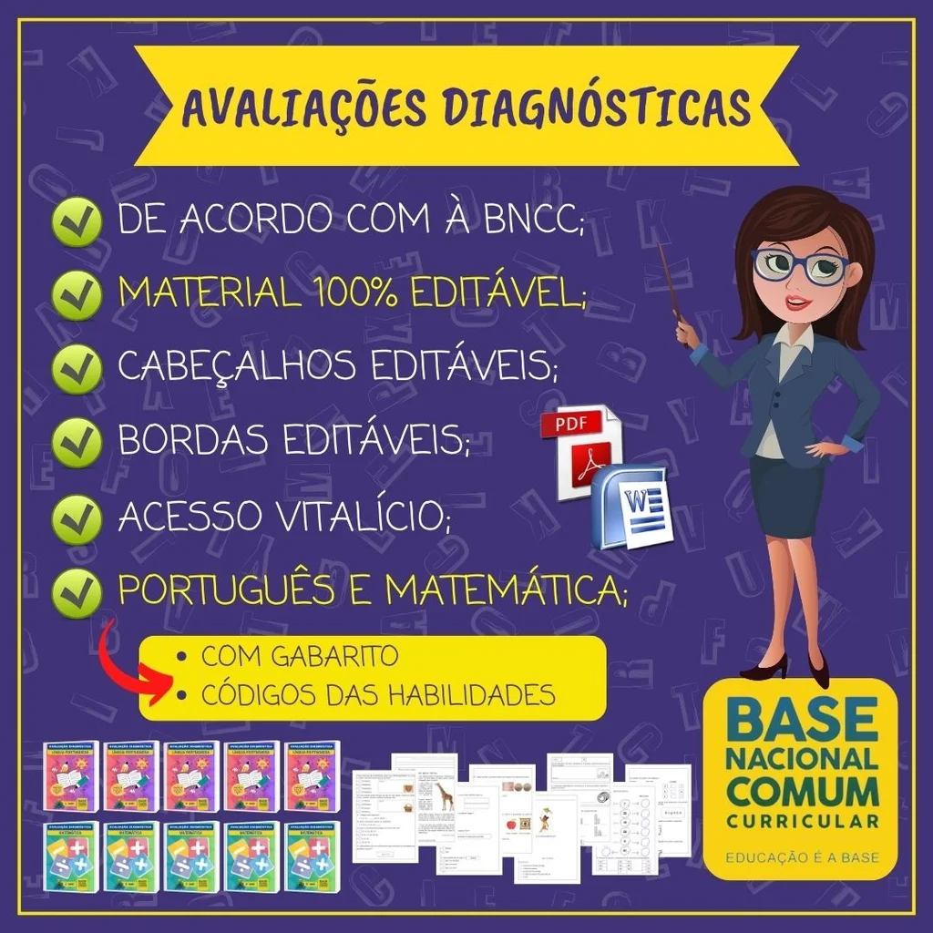 Avaliação Diagnóstica 1º ao 5º Ano — material para professor em Itapiúna