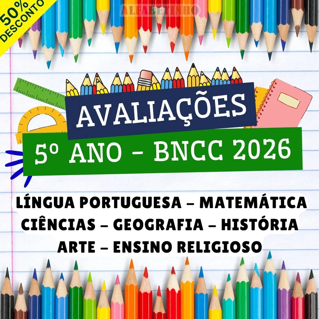 Avaliações - 5º Ano - Todas as Disciplinas — material para professor em Queimadas