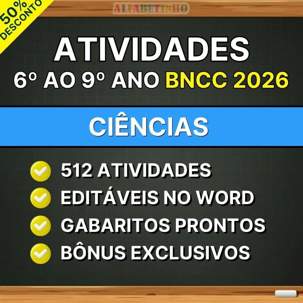 CIÊNCIAS - Atividades do 6º ao 9º ano - BNCC 2026 — material para professor em Igaporã