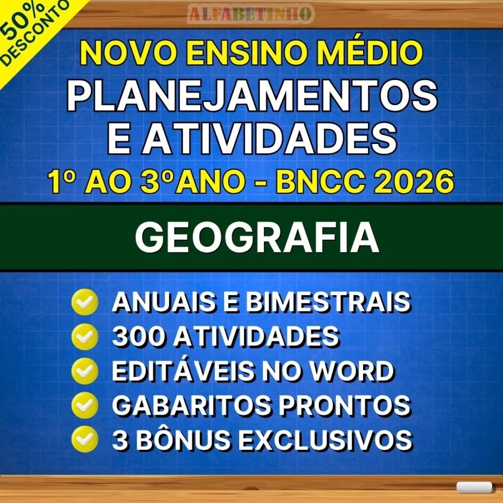 GEOGRAFIA - Planejamentos - Ensino Médio - BNCC 2026 — material para professor em Codó