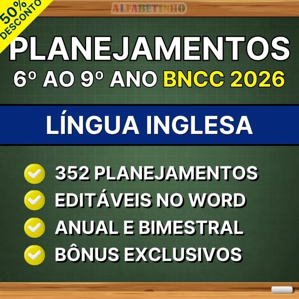 LÍNGUA INGLESA - Planejamentos do 6º ao 9º ano - BNCC 2026 — material para professor em Acauã