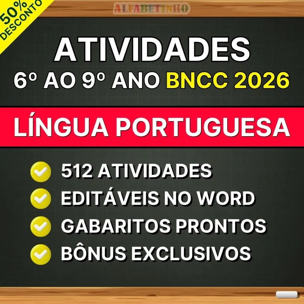 LÍNGUA PORTUGUESA - Atividades do 6º ao 9º ano - BNCC 2026 — material para professor em Nova Ibiá