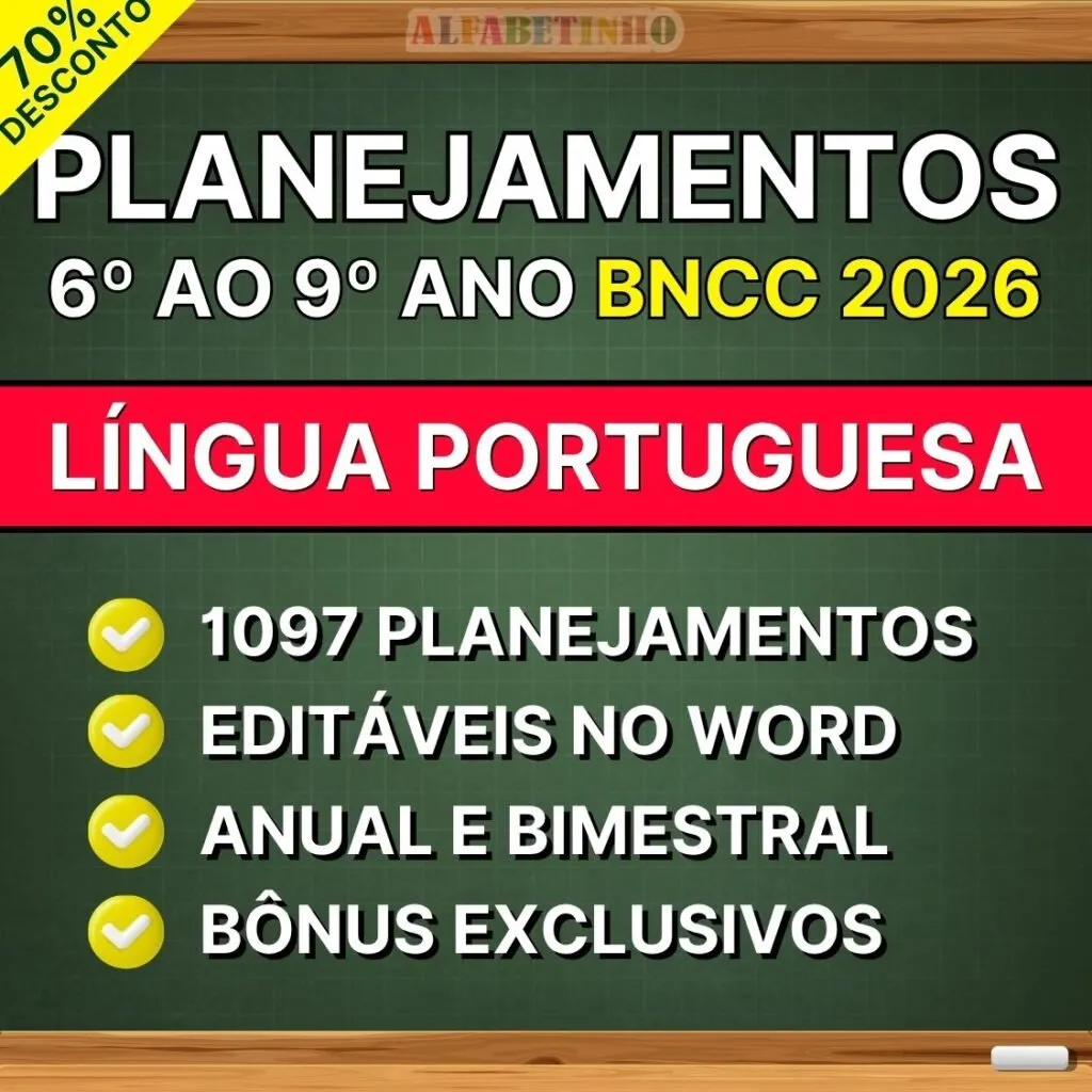 LÍNGUA PORTUGUESA - Planejamentos do 6º ao 9º ano - BNCC 2026 — material para professor em Morada Nova