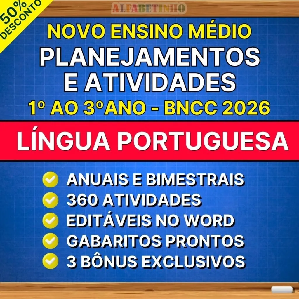 LÍNGUA PORTUGUESA - Planejamentos e Atividades - Ensino Médio - BNCC 2026 — material para professor em Gentil