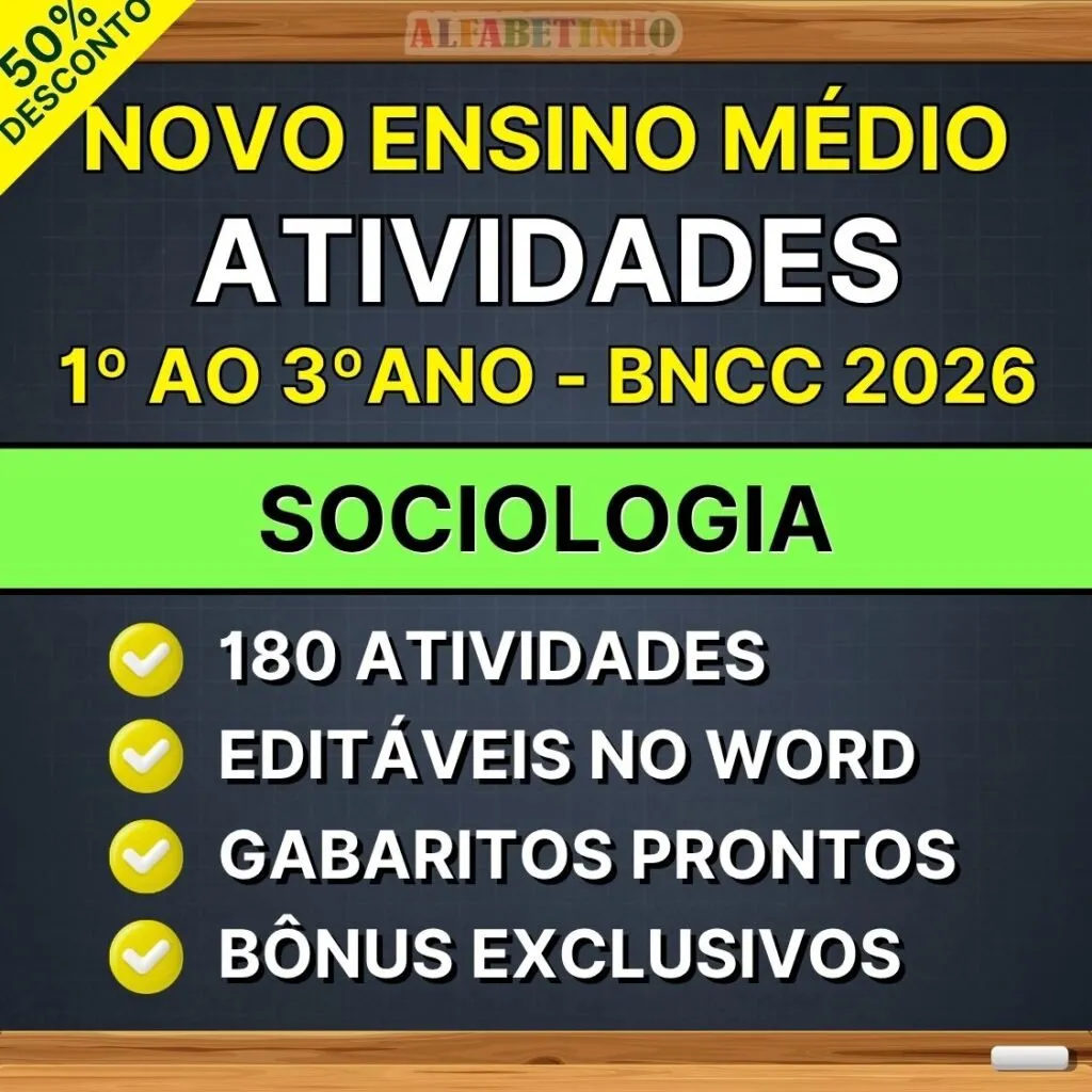NOVO ENSINO MÉDIO ATIVIDADES 1º AO 3º ANO - BNCC 2026 SOCIOLOGIA — material para professor em Natal