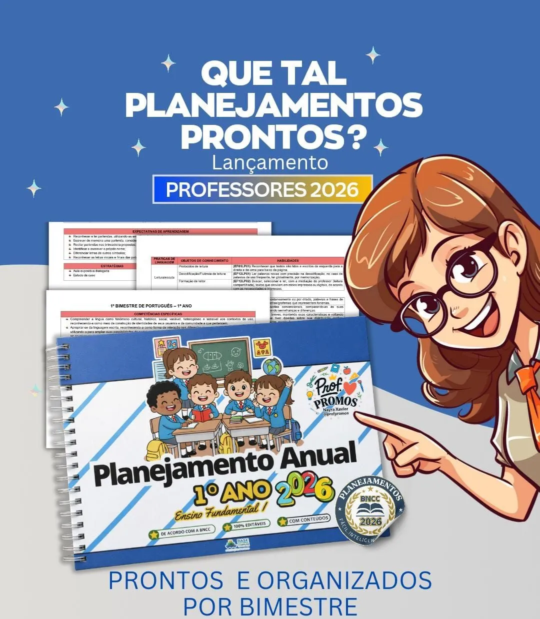 Planejamentos Anuais 1º Ano Fundamental I – BNCC 2026 — material para professor em Magda