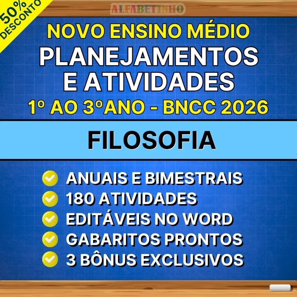 Planejamentos e Atividades Filosofia Ensino Médio BNCC Atualizada — material para professor em Cáceres