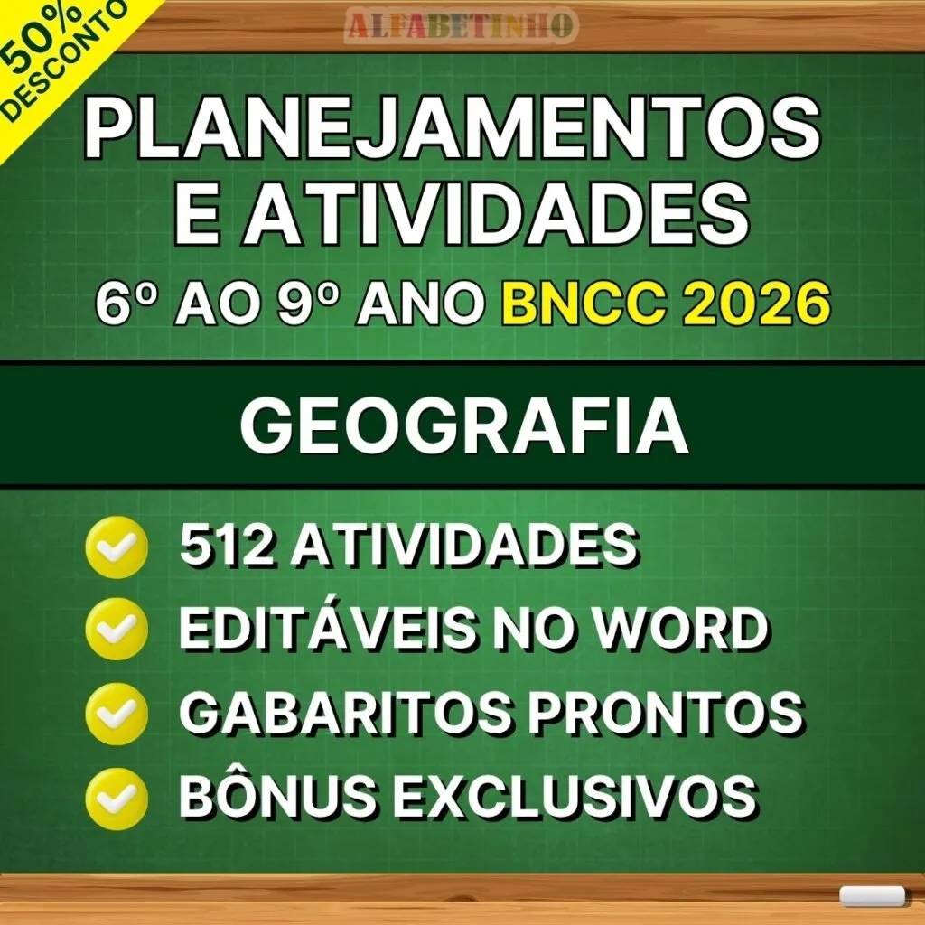 Planejamentos e Atividades Geografia 6º ao 9º Ano BNCC Atualizada — Atividades prontas em Ipameri