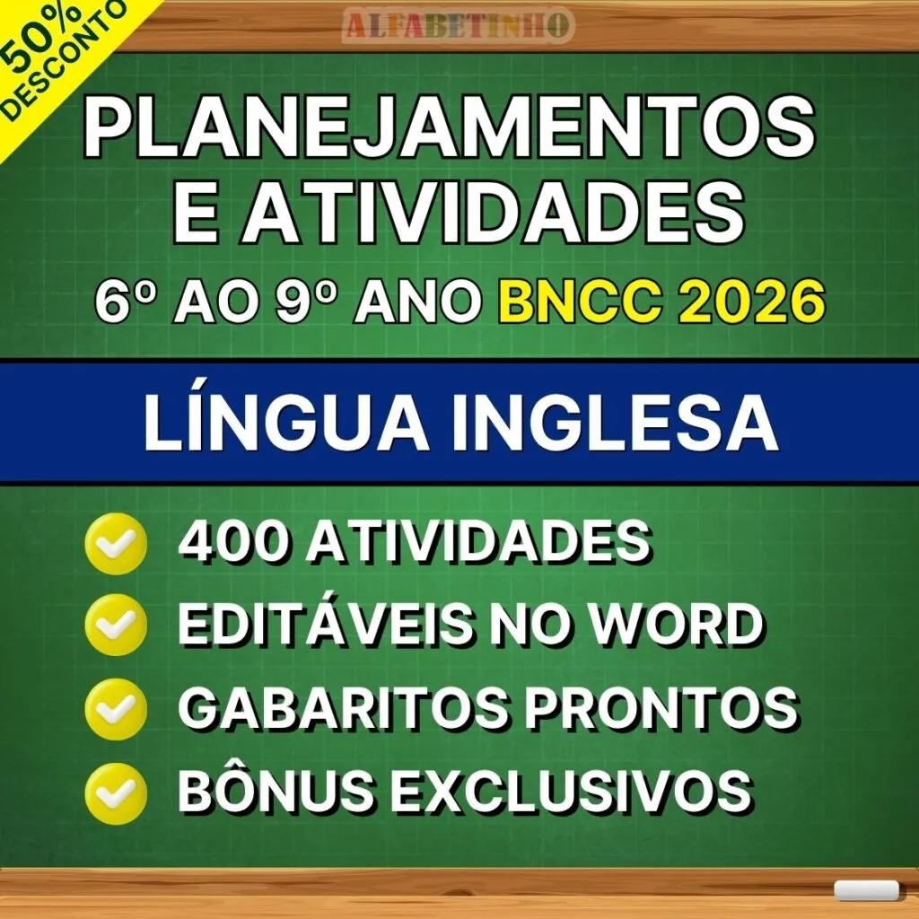 Planejamentos e Atividades Inglês 6º ao 9º Ano BNCC Atualizada — Atividades prontas em Ipameri