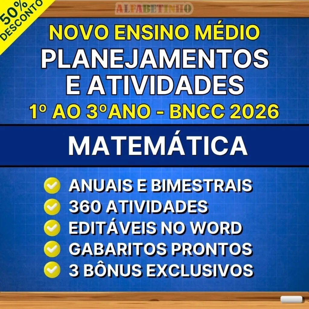 Planejamentos e Atividades Matemática Ensino Médio BNCC Atualizada — material para professor em Davinópolis