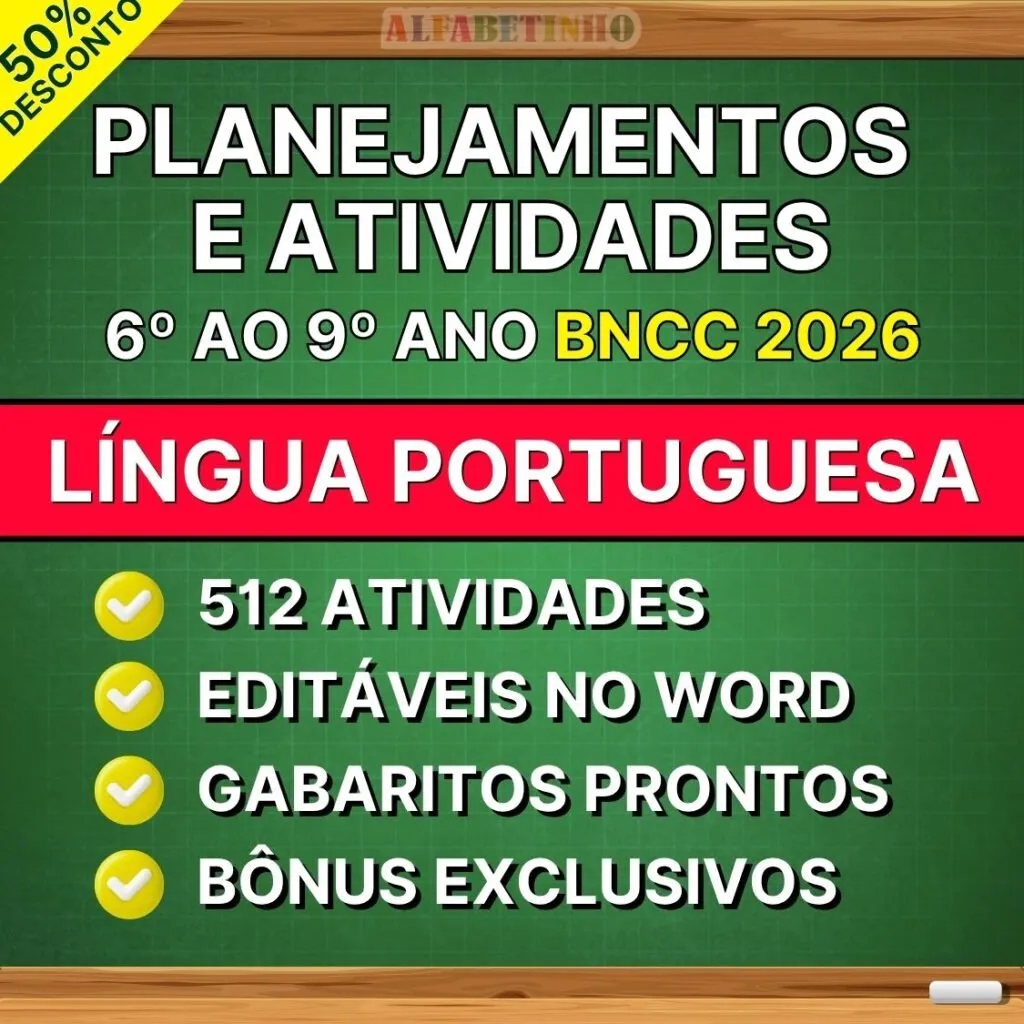 Planejamentos e Atividades Português 6º ao 9º Ano BNCC Atualizada — Atividades prontas em Ipameri