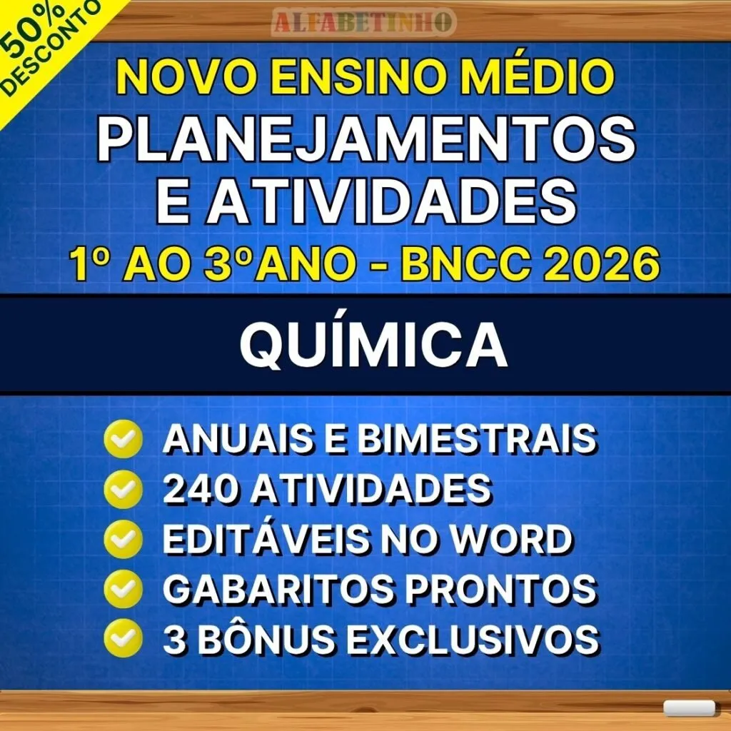 Planejamentos e Atividades Química Ensino Médio BNCC Atualizada — Atividades prontas em Ipameri