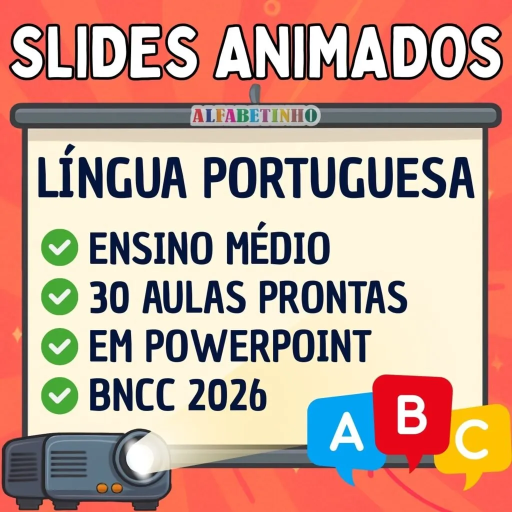 SLIDES ANIMADOS - LÍNGUA PORTUGUESA - ENSINO MÉDIO - BNCC 2026 — material para professor em Codó